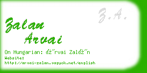 zalan arvai business card